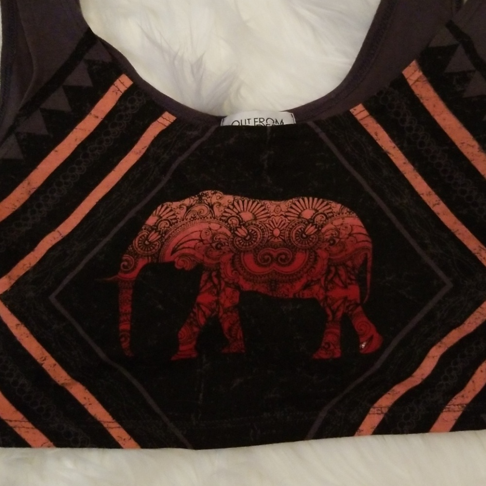 Vibrant Elephant Crop Top - Picture 2 of 5